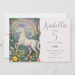 Invitación Cumpleaños de Rainbow Unicorn