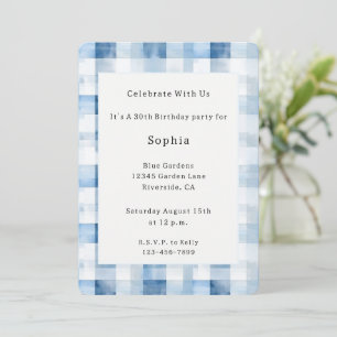 Invitación Cumpleaños de rayas blancas y azules