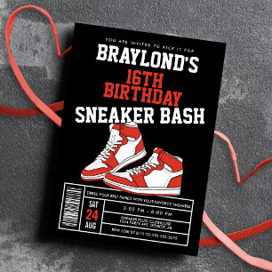Invitación Cumpleaños de Red Sneaker Bash