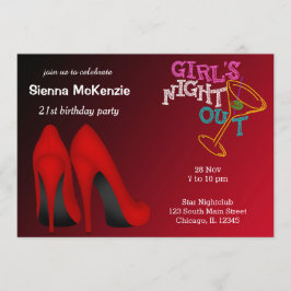 Invitación cumpleaños de Red Stilettos