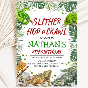 Invitación Cumpleaños de Reptiles