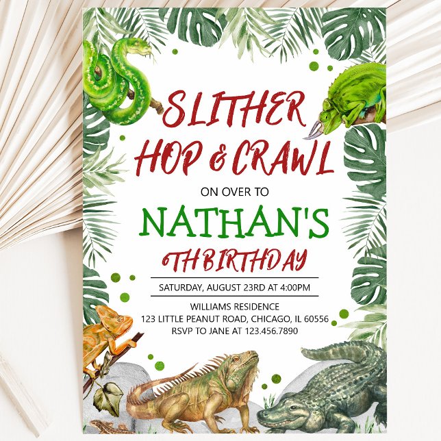 Invitación Cumpleaños de Reptiles (Subido por el creador)