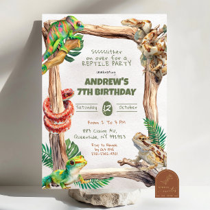 Invitación Cumpleaños de Reptiles Boy