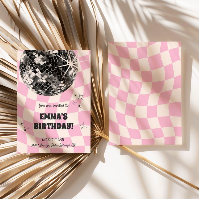 Invitación Cumpleaños de Retro Disco Ball (Retro Disco Ball Birthday Invitation)