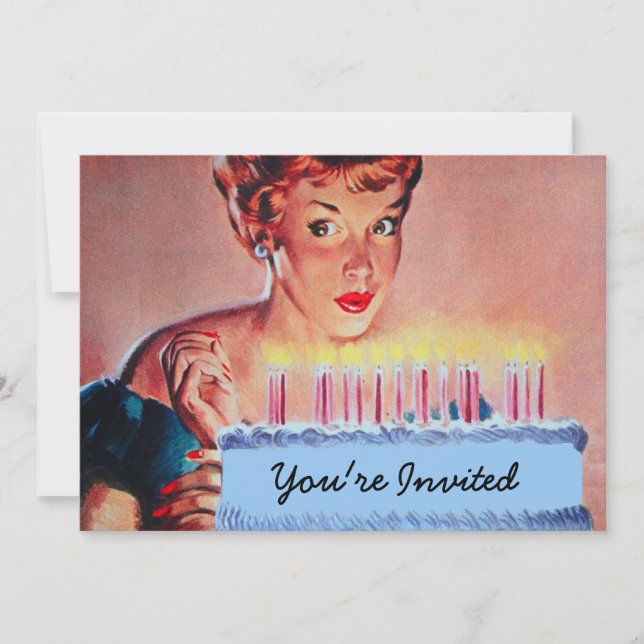 Invitación Cumpleaños de Retro en los años 50 (Anverso)