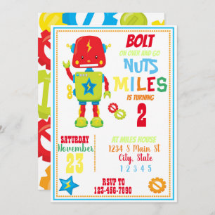 Invitación Cumpleaños de Robot