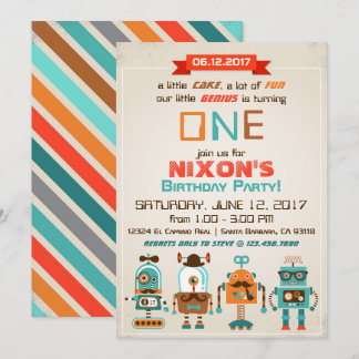Invitación Cumpleaños de Robot Genius Future Builder