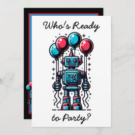Invitación Cumpleaños de Robot Themed Boy