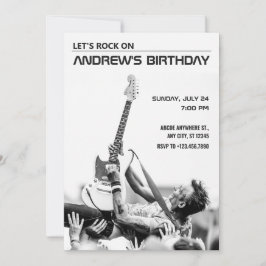 Invitación cumpleaños de rock