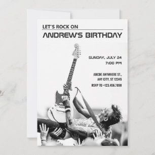 Invitación cumpleaños de rock