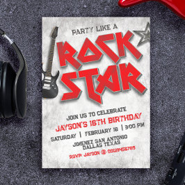 Invitación Cumpleaños de Rockstar