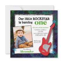 Cumpleaños de Rockstar para Niño con Guitarra y Es