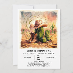 Invitación Cumpleaños de Rodeo Cowboy Encantado