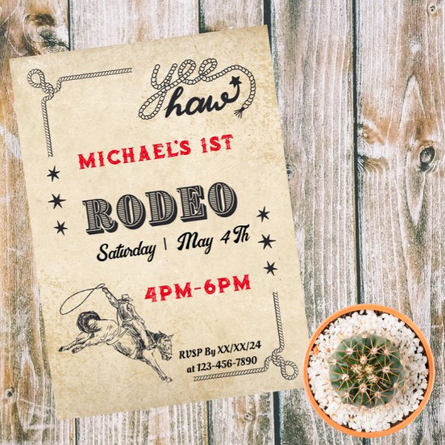 Invitación Cumpleaños de Rodeo de Cabalgata Occidental de Vaq (Subido por el creador)