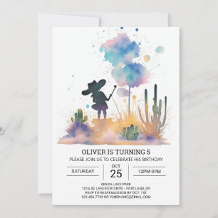 Invitación Cumpleaños de Rodeo Moderno Cowboy