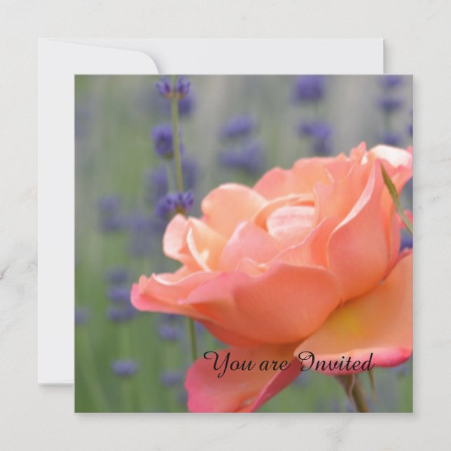 Invitación Cumpleaños de Rosa y Lavender (Anverso)