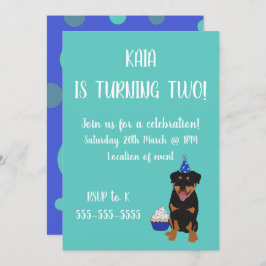 Invitación Cumpleaños de Rottweiler