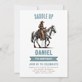 Invitación Cumpleaños de Saddle Up Cowboy