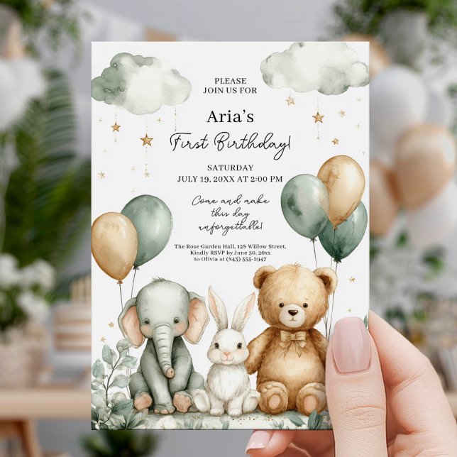 Invitación Cumpleaños de Safari Adorable Bebé Primer Año (Subido por el creador)
