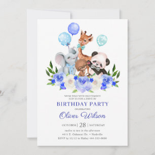 Invitación Cumpleaños de safari de animales de la selva para