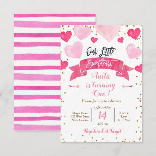 Invitación Cumpleaños de San Valentín Nuestra Pequeña Querida