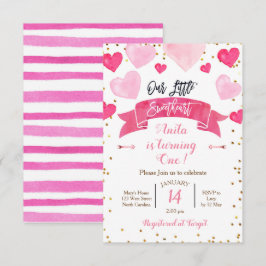 Invitación Cumpleaños de San Valentín Nuestro Pequeño Corazón