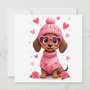 Invitación cumpleaños de San Valentín perro amor vida