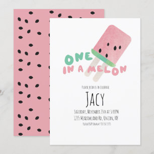 Invitación Cumpleaños de sandía / Fiesta de una en un melón