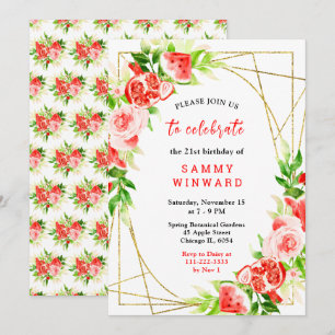Invitación Cumpleaños de Sandía y Granada