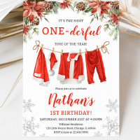 Cumpleaños de Santa Claus en la cuerda de ropa