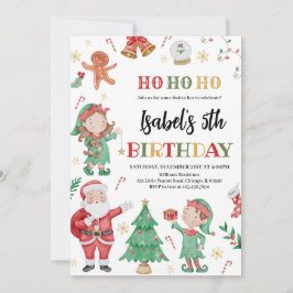 Invitación Cumpleaños de Santa Claus y Elves