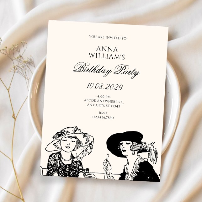 Invitación Cumpleaños de señoras vintage (Subido por el creador)