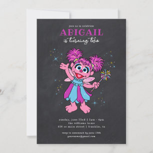 Invitación Cumpleaños de Sesame Street Abby Cadabby Sparkles