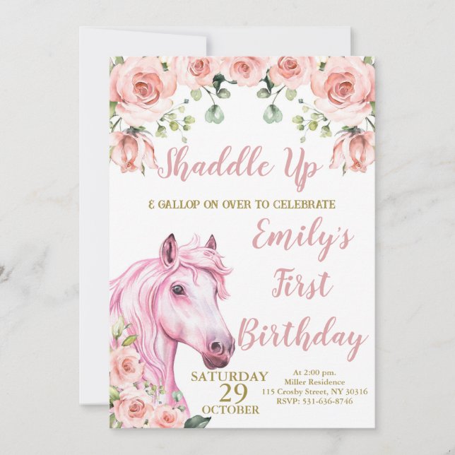 Invitación Cumpleaños de Shaddle Up, fiesta de cumpleaños de  (Anverso)