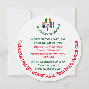 Invitación Cumpleaños de Shamrock americano de Tailandia