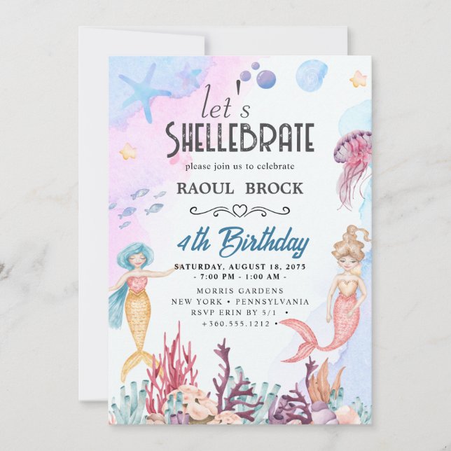 Invitación Cumpleaños de Shellebrate (Anverso)