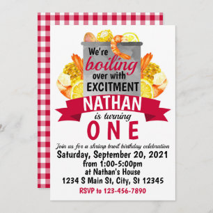 Invitación Cumpleaños de Shrimp Broil