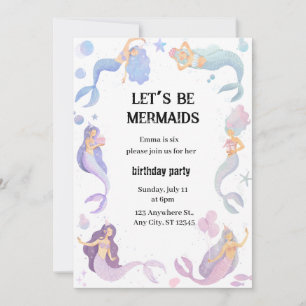 Invitación cumpleaños de sirena