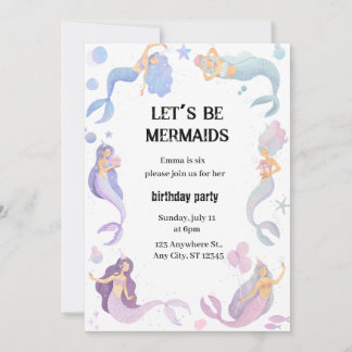 Invitación cumpleaños de sirena