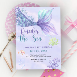 Invitación Cumpleaños de sirena 1er Cumpleaños Oneder Bajo el