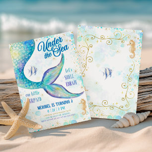 Invitación Cumpleaños de Sirena Bajo el Mar