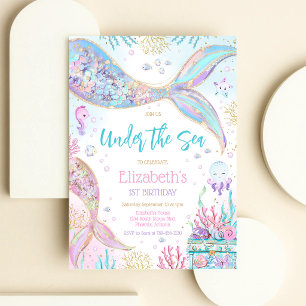 Invitación Cumpleaños de Sirena Bajo el Mar