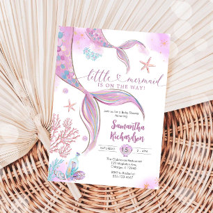 Invitación Cumpleaños de Sirena Bajo el Mar Splash Baby Showe
