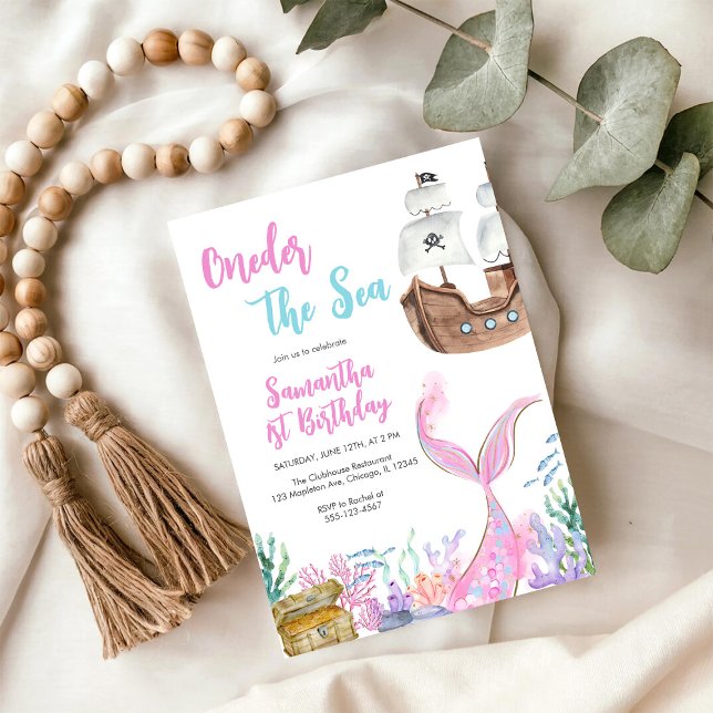 Invitación Cumpleaños de Sirena Bajo el Mar Splash Splash (Subido por el creador)