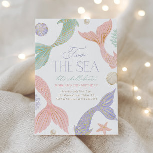 Invitación Cumpleaños de sirena del mar dos 2do