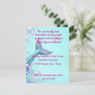 Invitación Cumpleaños de sirena digital para 8 años