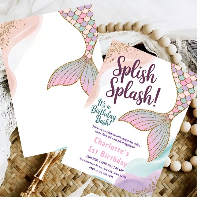 Invitación Cumpleaños de Sirena Mágica (Subido por el creador)