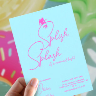 Invitación Cumpleaños de Sirena Minimalista Moderna Simple