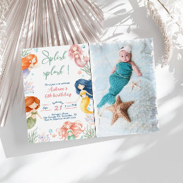 Invitación Cumpleaños de sirena Splish Splash 6