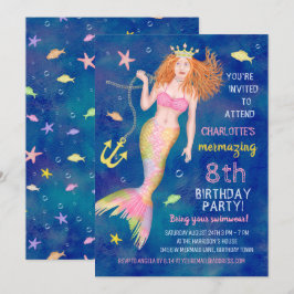 Invitación Cumpleaños de sirvienta bajo el Fiesta del grupo S